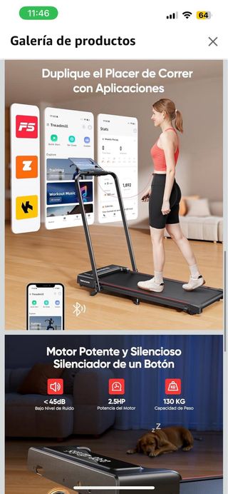 Cinta de Correr Plegable TOPUTURE 4 en 1. Sin exrr