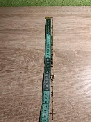 Collar Rosario Virgen Niña Acero Inoxidable Dorado