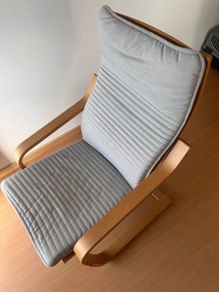 Sillón Poäng Ikea Madera y Tela Gris