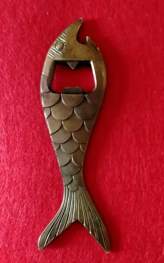 Apribottiglie Pesce Vintage Ottone anni 70