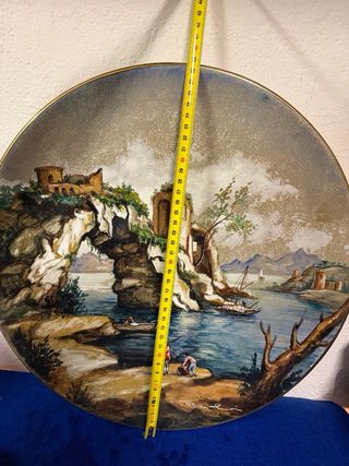 Coppia Piatti Carbet  Ceramica Decorati Paesaggio