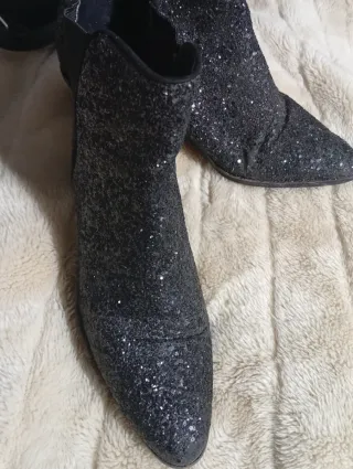 Botines fiesta negros con brillos