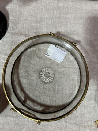 Centro decorativo cristal dorado