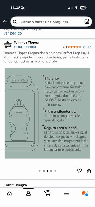 Tommee Tippee Preparador Biberones Negro