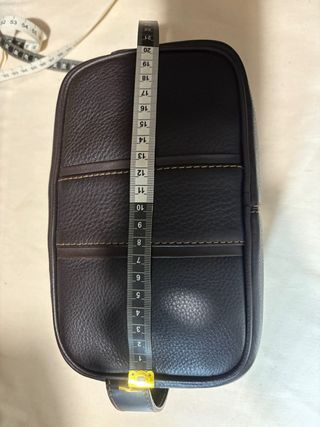 Neceser de piel unisex marrón