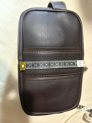 Neceser de piel unisex marrón