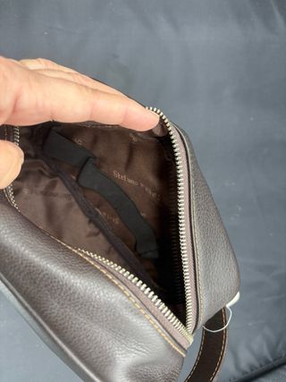 Neceser de piel unisex marrón