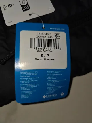 Chaleco hombre COLUMBIA ¡¡Nuevo con Etiquetas!!