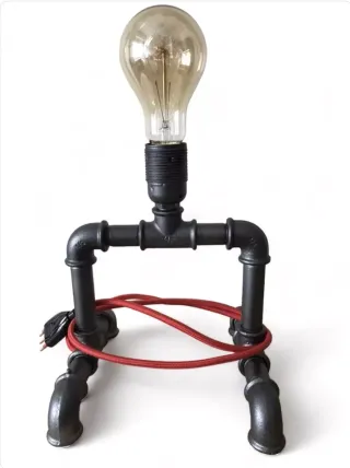 Lampada Steampunk Industriale Tubo Ferro
