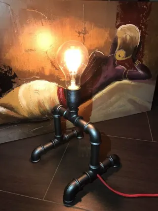 Lampada Steampunk Industriale Tubo Ferro