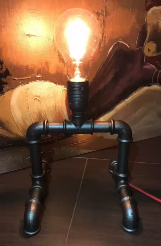 Lampada Steampunk Industriale Tubo Ferro