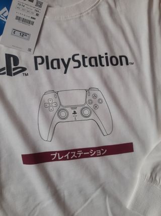Camiseta PlayStation Manga Larga Blanca