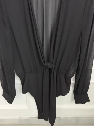 Body Zara Transparente Negro Talla S