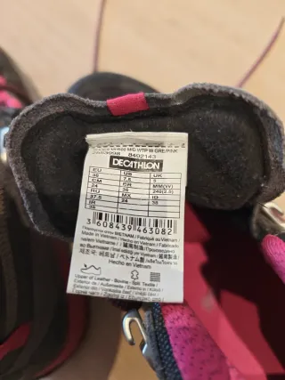 Botas de montaña Quechua mujer negras y rosas