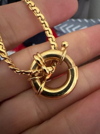 Pulsera baño de oro con cierre de anilla