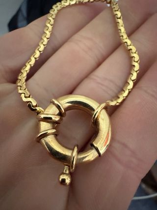 Pulsera baño de oro con cierre de anilla