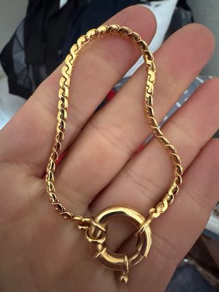 Pulsera baño de oro con cierre de anilla