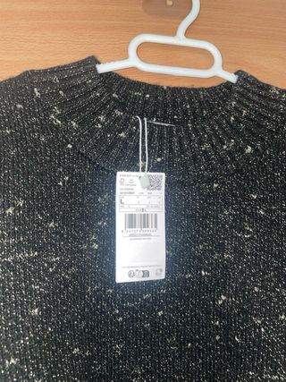 Jersey Mango Negro Corto Talla L Nuevo con etiquet