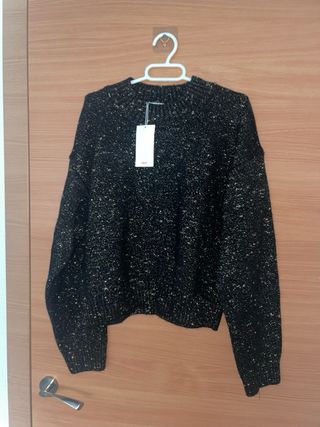 Jersey Mango Negro Corto Talla L Nuevo con etiquet