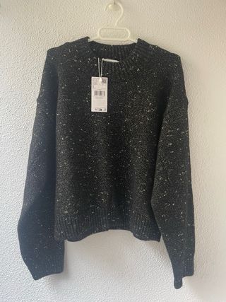 Jersey Mango Negro Corto Talla L Nuevo con etiquet