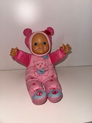 Muñeco bebé blandito rosa con sonidos