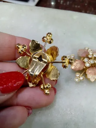 Orecchini fiore oro rosa