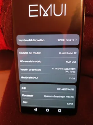Huawei Nova 10 Negro Dorado