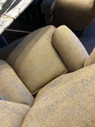 Butaca orejero tela cobre/gris