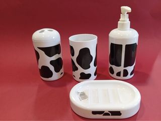 Set baño vaca (disp. jabón, vaso, jabonera)