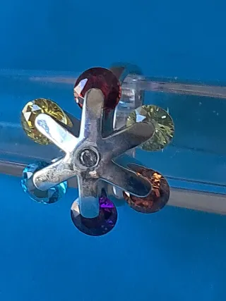 Anillo Plata de ley Cristal facetado