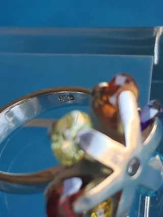 Anillo Plata de ley Cristal facetado