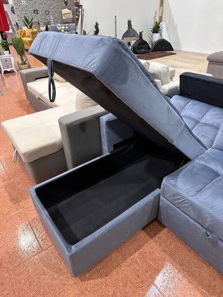 Sofá Cama Gris con Arcón