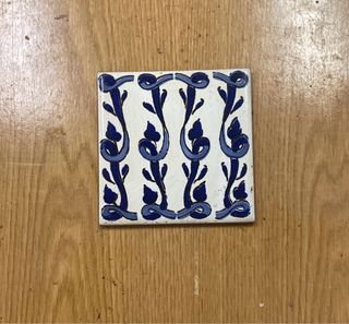 Azulejo antiguo lazo azul 11x11, 6 piezas