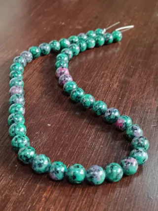 Collana pietre naturali verdi e viola