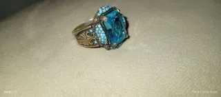 Anillo Plata Hombre Azul Precioso