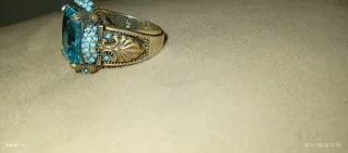 Anillo Plata Hombre Azul Precioso