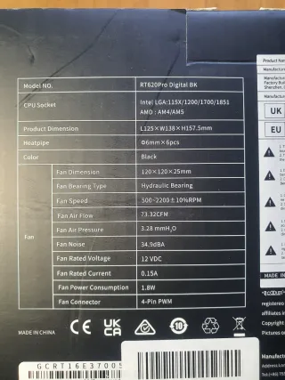 EPS RT620Pro Digital CPU Cooler