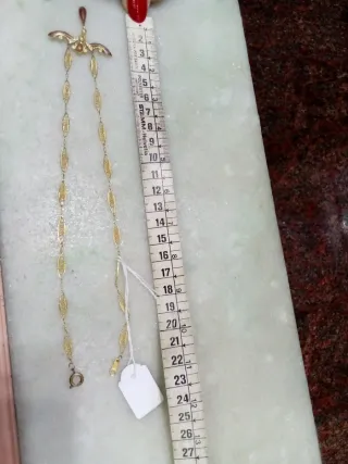 Collana vintage oro e rosso