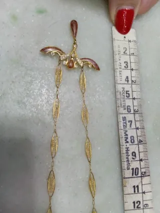 Collana vintage oro e rosso