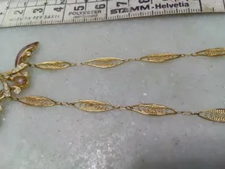 Collana vintage oro e rosso