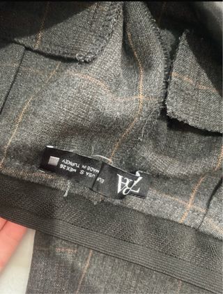 Pantalón de vestir Zara cuadros gris