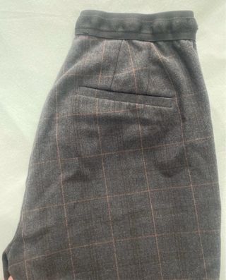 Pantalón de vestir Zara cuadros gris