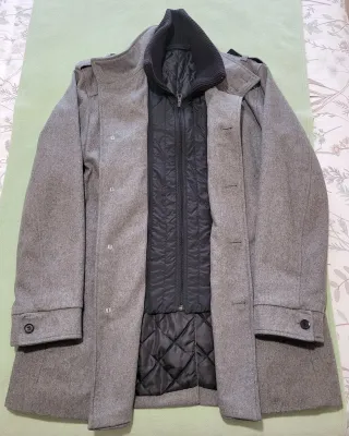 ABRIGO DE PAÑO GRIS DE HOMBRE SPRINGFIELD TALLA XL