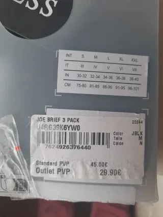 Lote 3 slips chico Guess talla M