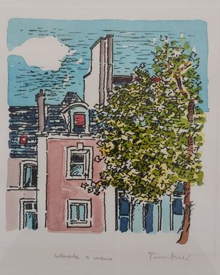 Orfeo Tamburi 2 litografie colorate firmate a mano