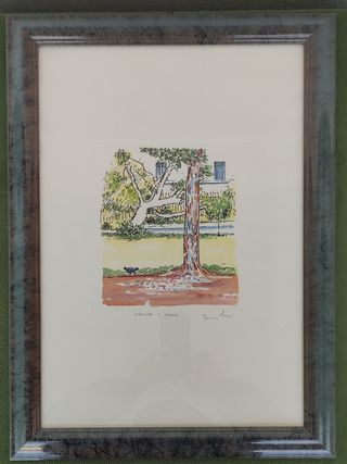 Orfeo Tamburi 2 litografie colorate firmate a mano