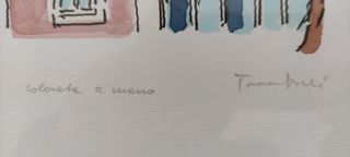 Orfeo Tamburi 2 litografie colorate firmate a mano