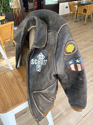 Cazadora Schott Piel Marrón Talla L