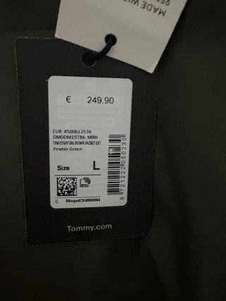 Abrigo Tommy Jeans Verde Talla L