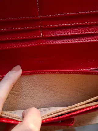 Cartera Ferragamo Piel Roja Vintage Nueva